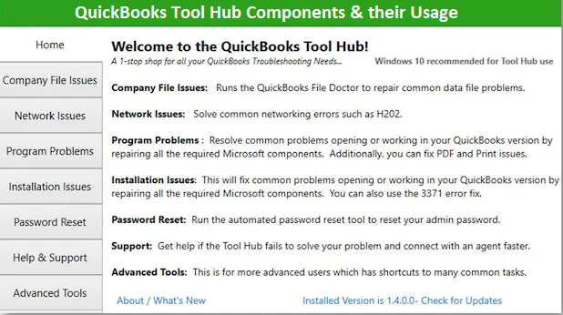 QuickBooks Tool Hub Components their Usage 1