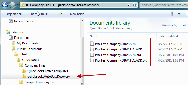 QuickBooks auto data recovery